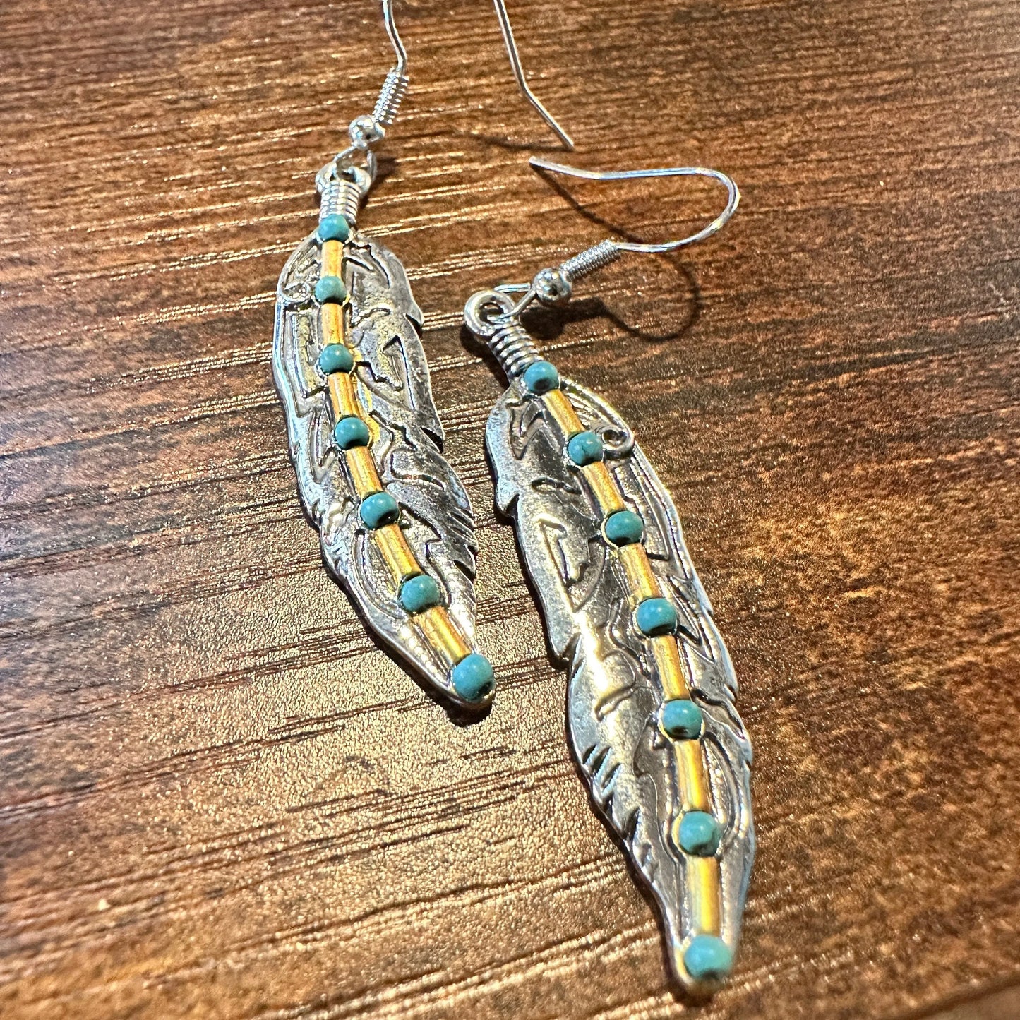 Handcrafted  Boho Eagle Feather Wire Drop Earrings, Native American, Gift BoxHandcrafted  Boho Eagle Feather Wire Drop Earrings, Native American, Gift Box - Premium Boho Drop Earring from Silver Elegant - Just $11! Shop now at Silver Elegant