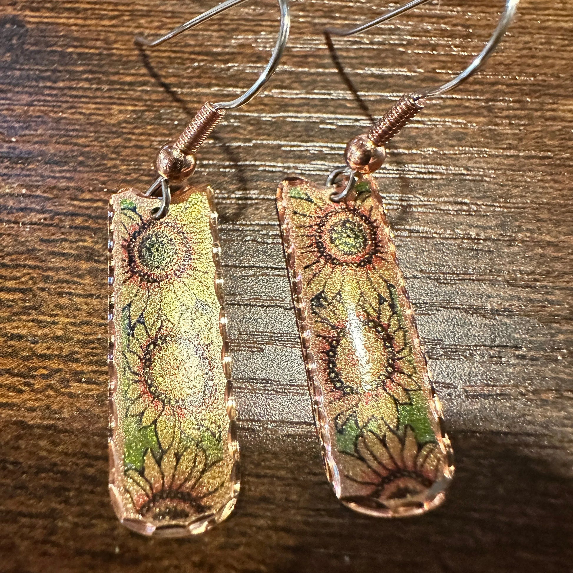 Handcrafted Copper Diamond Cut Sunflower Wire Drop Earrings, Western Boho, Gift BoxHandcrafted Copper Diamond Cut Sunflower Wire Drop Earrings, Western Boho, Gift Box - Premium Boho Drop Earring from Silver Elegant - Just $22! Shop now at Silver Elegant