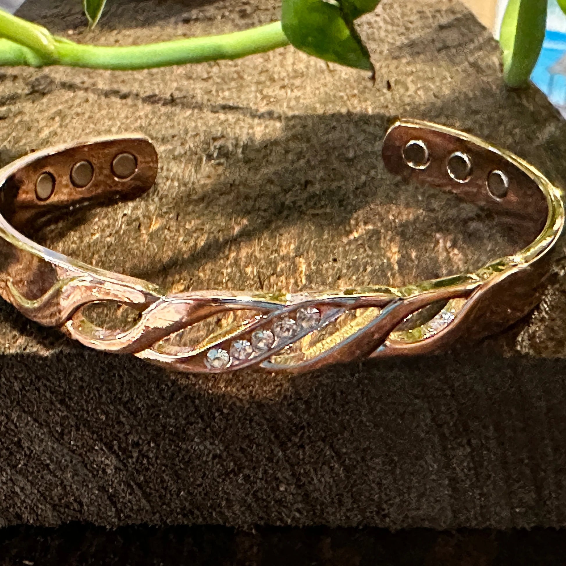 Handmade Boho Copper Clear Pave Swirl Design Bracelet, Arthritis Magnet Copper, Gift BoxHandmade Boho Copper Clear Pave Swirl Design Bracelet, Arthritis Magnet Copper, Gift Box - Premium boho bracelet from Silver Elegant - Just $16! Shop now at Silver Elegant